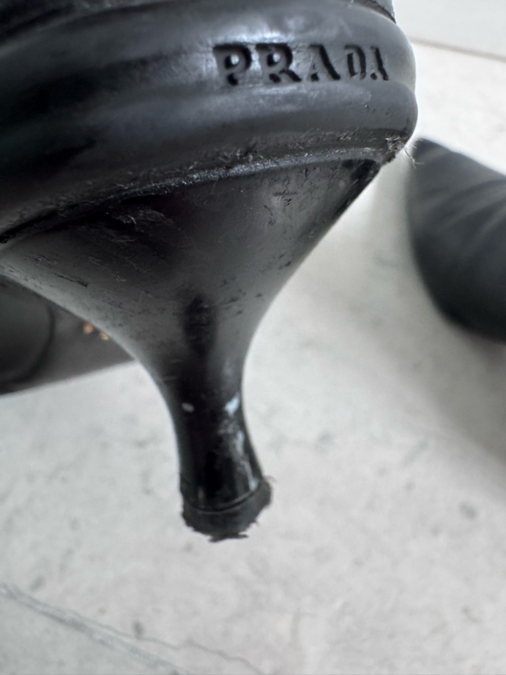 Prada Black Pointed Toe Ankle Boots size IT 37 - Picture 13 of 17